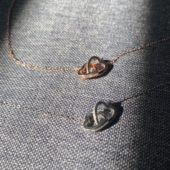 COPY - S925 Double Hearts Necklaces - sterling silver - Picture 4 of 5